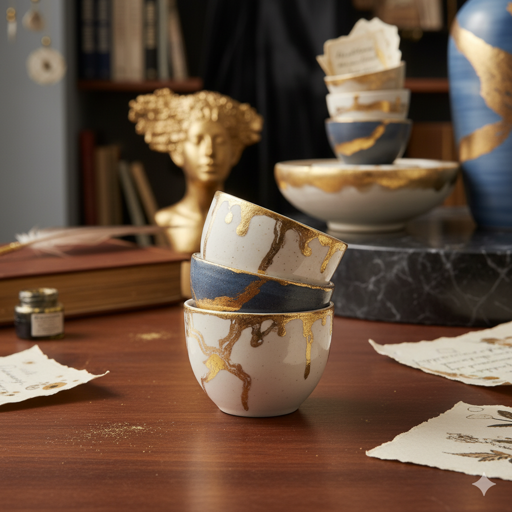 Keramisches Portrait in Schwarz-Weiß.