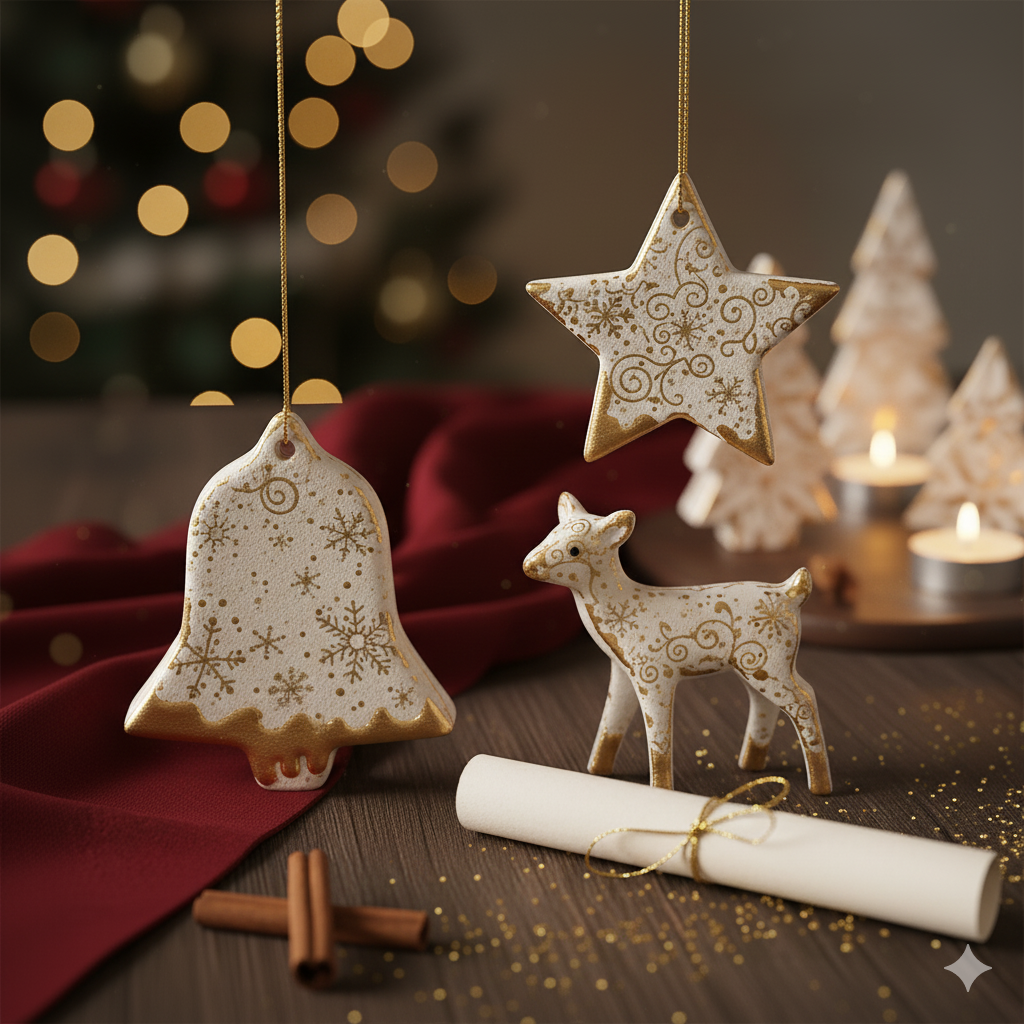 Skulpturales Keramikobjekt mit Farbakzenten.